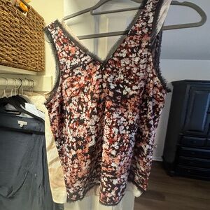 Nordstrom Black and Pink Floral Camisole
